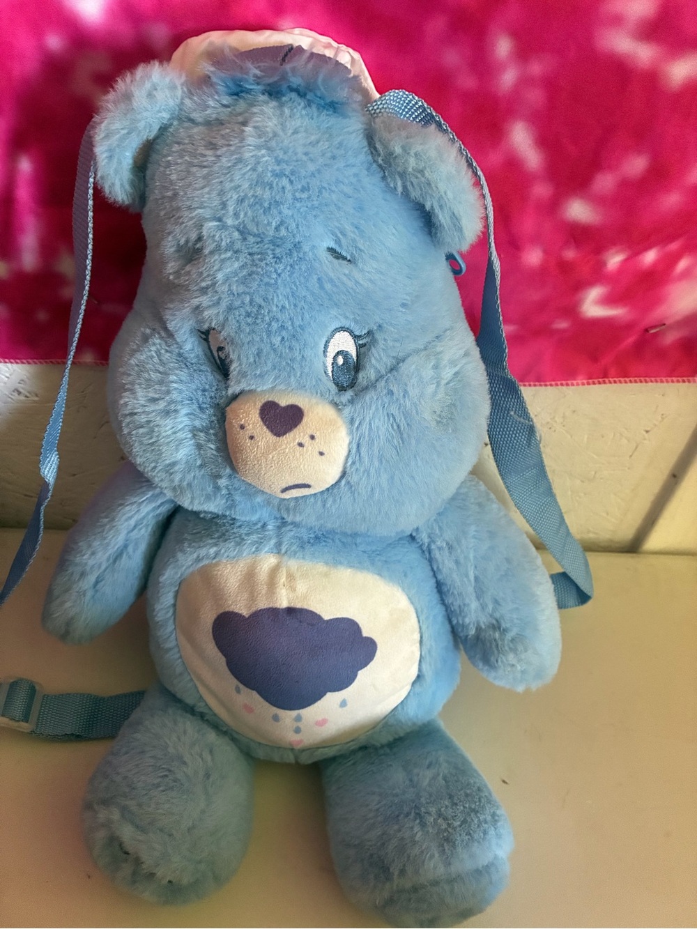 Plush Blue Bear Kids Backpack with Cloud Belly